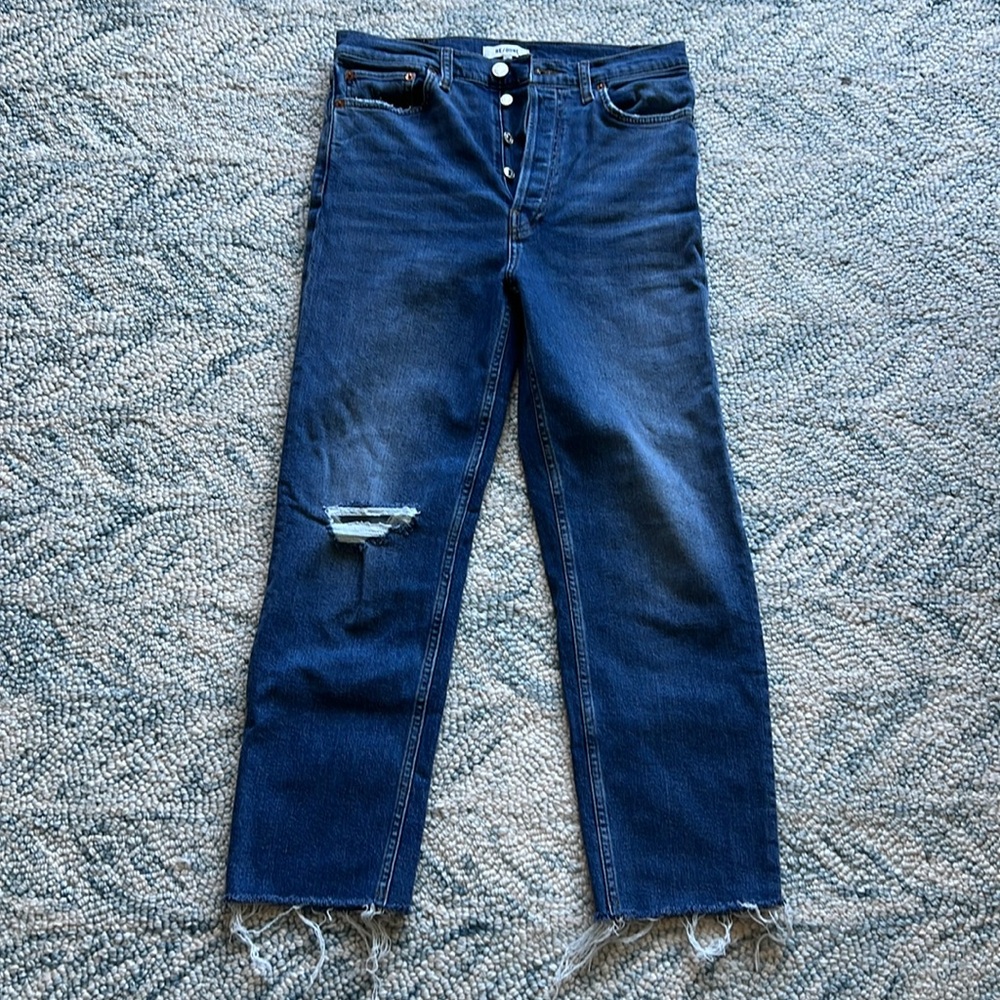 Re/Done Originals High Waist Ankle Stovepipe Jeans (29)